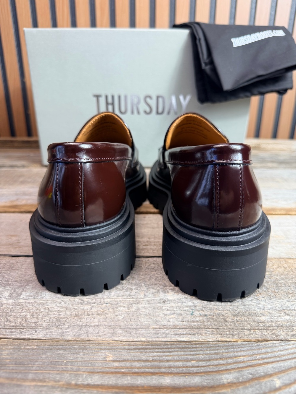 Thursday Burgundy Penny Loafers Women's 8.5 Like New - Picture 3 of 8